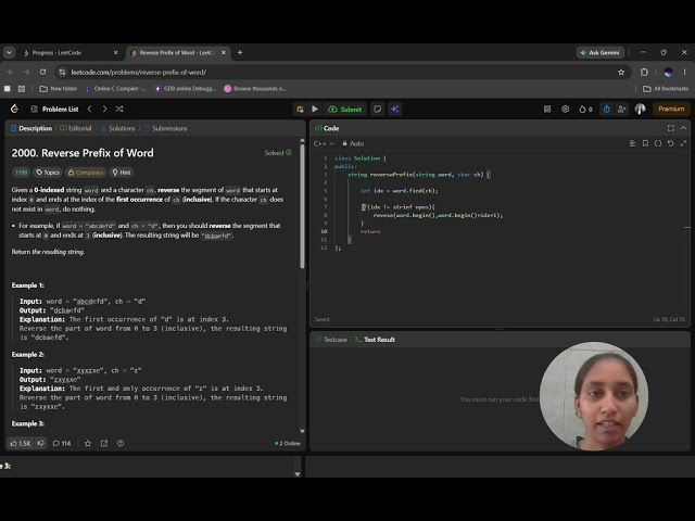LeetCode 2000 - Reverse Prefix of Word | Easy | C++ Solution | Problem Solving Series