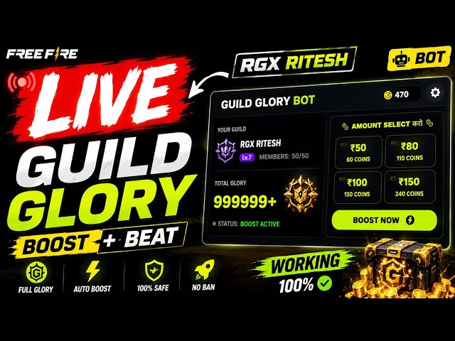 FREE Guild GOLORY WEBSITE How to make guild glory bot website free after update new event Free Fire 