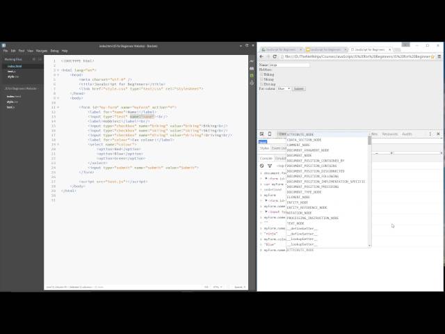 JavaScript Tutorial For Beginners #43 - Accessing Form Elements