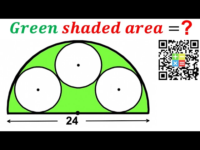 Can you calculate area of the Green shaded region? | (Circles) | #math #maths | #geometry