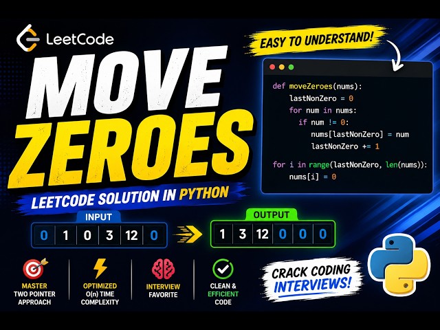 Move Zeroes LeetCode Problem | Easy Two-Pointer Technique.
