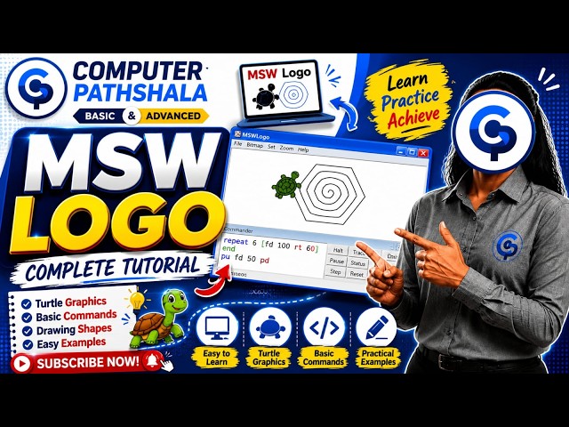 MSW LOGO | LEARN TURTLE GRAPHICS PROGRAMMING IN MSW LOGO 🐢💻 | TUTORIAL IN HINDI |COMPUTER PATHSHALA