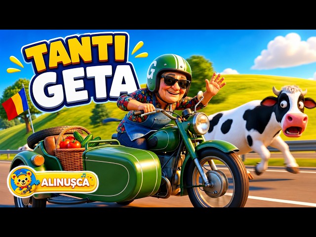 Tanti Geta și Motoreta 🛵 - Cântec vesel pentru copii | Alinușca