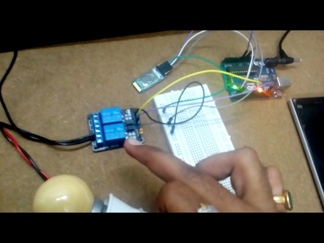 Bulb on off using android app and arduino