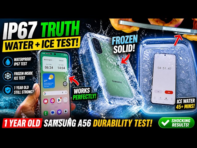 1hr Ice Test+Durability Torture! Can 1yr old Samsung Galaxy A56 5G Survive.. IP67 Truth!