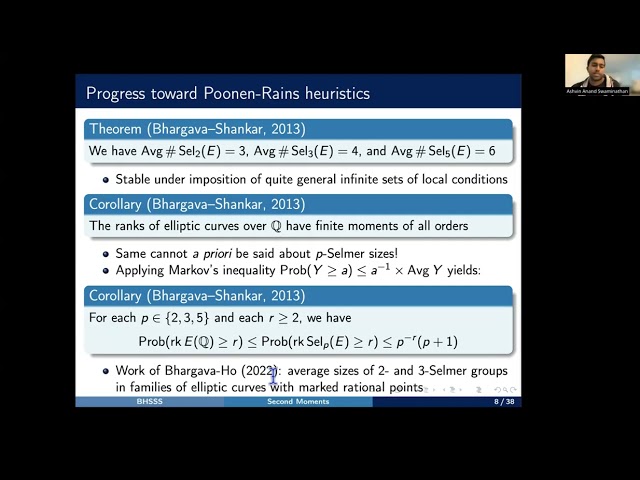 Ashvin A. Swaminathan: Second moments for 2-Selmer groups and 2-class groups (NTWS 260)