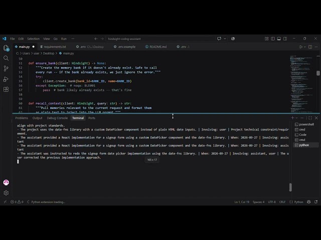 Hindsight Coding Assistant--Learning Project Conventions