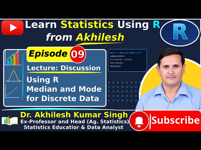 Episode 09 | Using R, Median and Mode for Discrete Data | Statistical Analysis Computation Using R