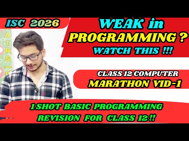 Java Programming Full Revision | Fix Your Programming Base in 1.45 Hours | ISC Class 12 Computer