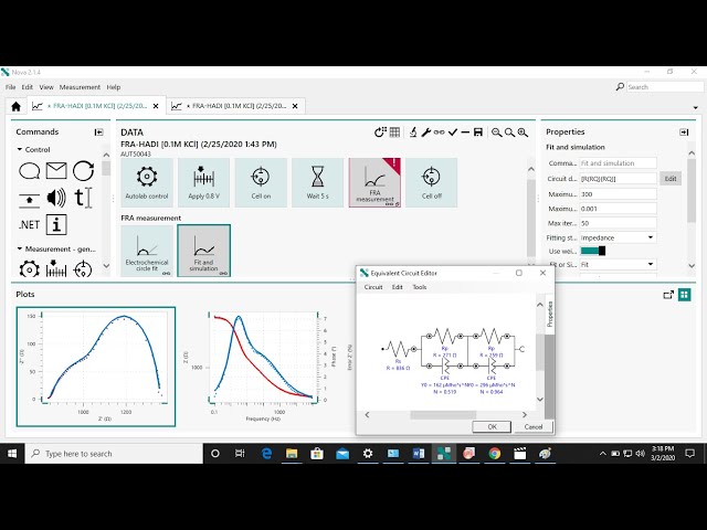 How to Fit Nyquist Plot electrochemical impedance spectroscopy using Nova 2.1.4