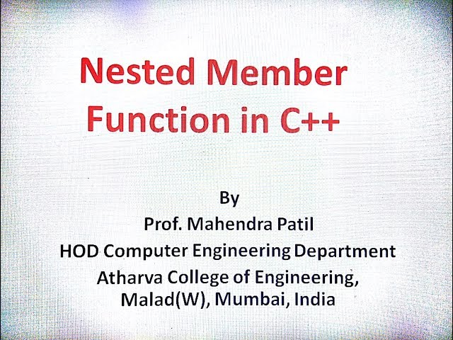 Nested Member Function in C++