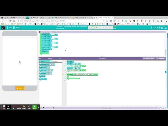 Code.org Turtle Programming 4.2 & 4.3 Tutorial