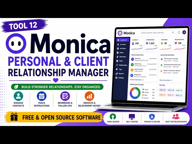 Tool 12 - Monica: Personal & Client Relationship Manager | Free & Open Source Software | Uplatz