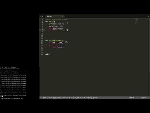 Python Beginner tutorial series using project Euler #4 - Largest Palindrome Product