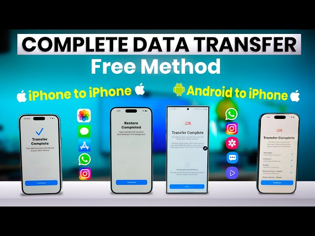 Free Method: Complete Data & WhatsApp Transfer from iPhone to New iPhone & Android to iPhone