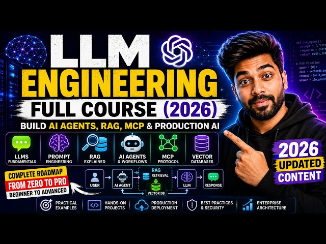 LLM Engineering Full Course (2026) | Build AI Agents, RAG, MCP & Production AI