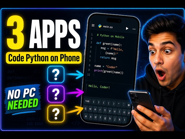 3 Best Apps to Code Python on Your Phone (No PC Needed) #programming  #coding #python #mobilecoding