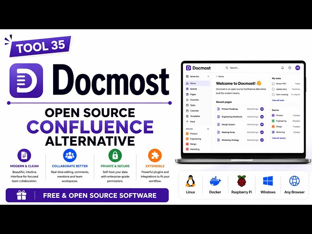 Tool 35 - Docmost: Open Source Confluence Alternative | Free & Open Source Software | Uplatz