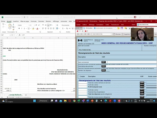 Importation des IGRF des résultats et BNR dans Taxprep