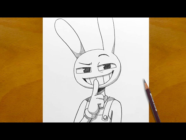 Jax Drawing From The Amazing Digital Circus | Iconic Smirk Pencil Sketch and Shading