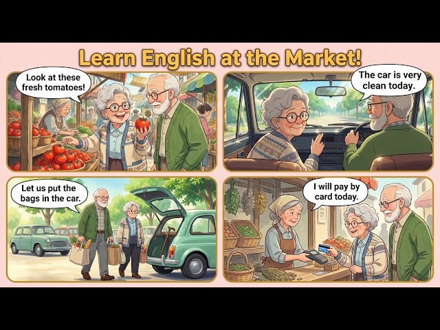 Learn English at the Market! English Conversation | Daily English | 🗣️ Spoken English | Practice |