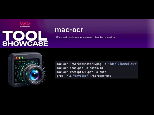 Tool Showcase: mac-ocr - batch convert images to text on device