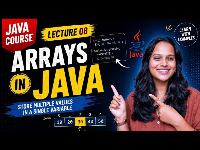🚀 Java Course for Beginners | Lecture 08 – Arrays in Java
