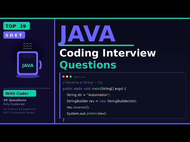 JAVA CODING INTERVIEW QUESTIONS FOR AUTOMATION TESTER (WITH BONUS TIPS)