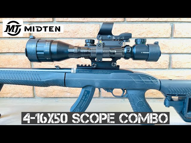 MidTen 4-16x50 Rifle Scope Combo (Red Dot • Laser • Flashlight)