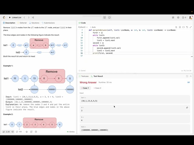 Merge In Between Linked Lists