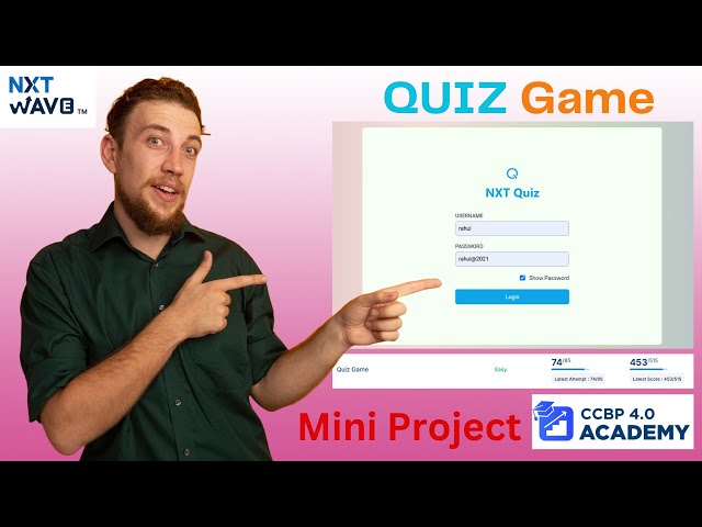 Quiz Game Mini Project | Nxtwave CCBP | React JS | With GitHub Link!