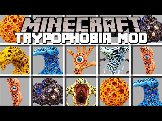 Minecraft TRYPOPHOBIA MOD / GIANT TRYPOPHOBIA ADDON! (Minecraft Mods)