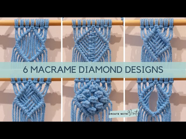 Create 6 Easy Macrame Double Half Hitch Diamond Pattern Centres | Knots & Patterns