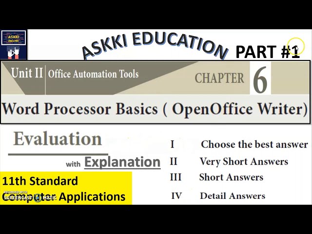 💥 11th Computer Applications Chapter 6  : Book Back Questions & Answers | English Medium Part#1