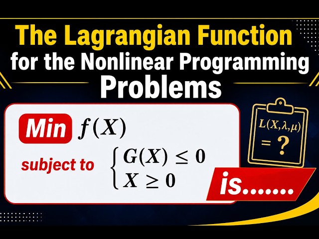 The Lagrangian function for the nonlinear programming problems Min f(X) , subject to G(X)