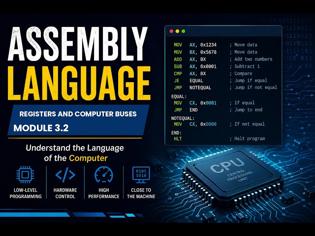Assembly Language Course | Module 3.2 | Registers and Computer Buses Explained | 8086 Assembly