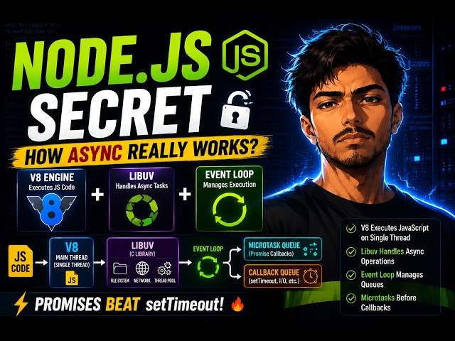 How Node.js Handles Async Operations? | V8, Libuv & Event Loop Explained