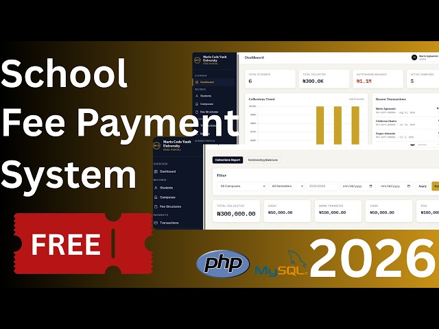 School Fees Payment Management System using PHP & MySQL | MVC Architecture | Free Source Code (2026)