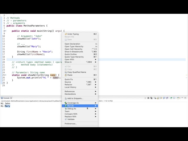Java Tutorial: Method Parameters