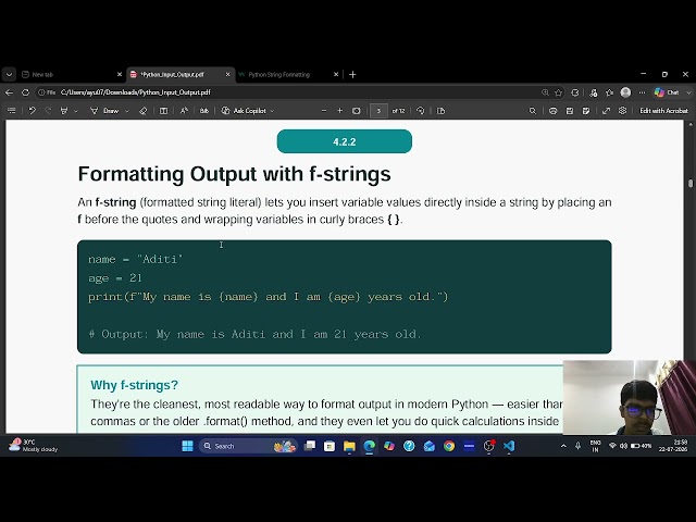 Lecture  3 - Part 1 || How To Take Input In Python and Print Output.