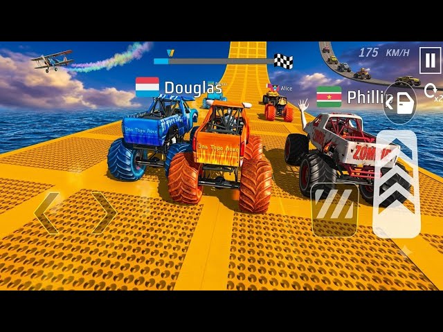 Monster truck racing 🏎️ Mega Ramp Racing multiply level Android gaming video 😀💥#gaming #monstertruck