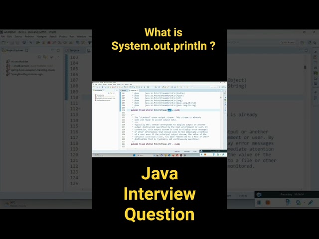 What is System.out.println ? || Java Interview Questions .