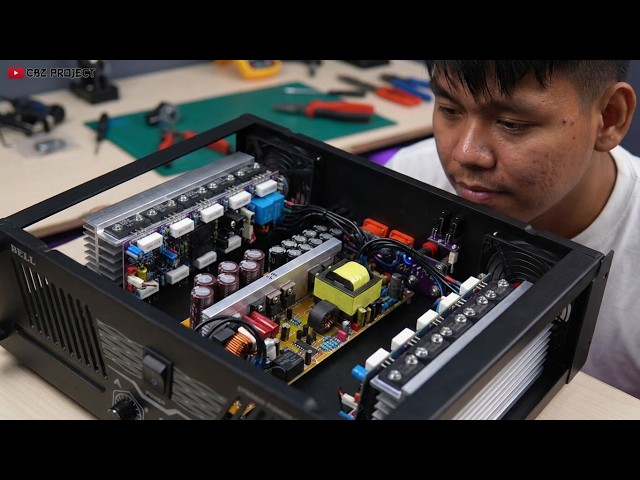 Full Assembly: Stereo Amplifier | 5+5 pairs Sanken 2SA1216/2SC2922 transistors with 1500 watt SMPS