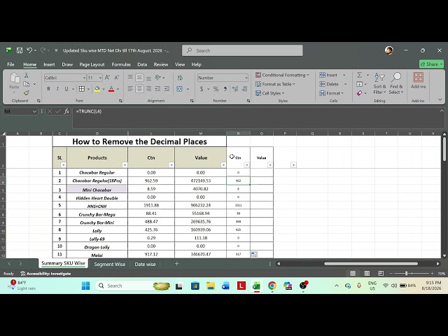 How to Remove Decimal Places in Excel | Excel Tips & Tricks