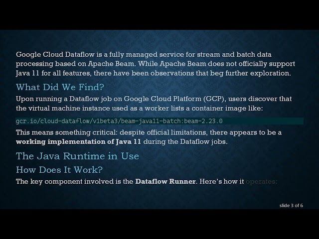 What Java Runtime Does Google Cloud Dataflow Use? Understanding the Use of Java 8 vs Java 11