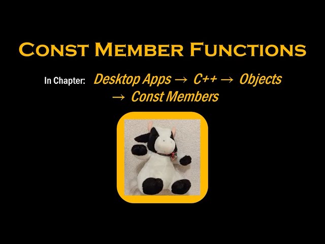 C++: Const Member Functions