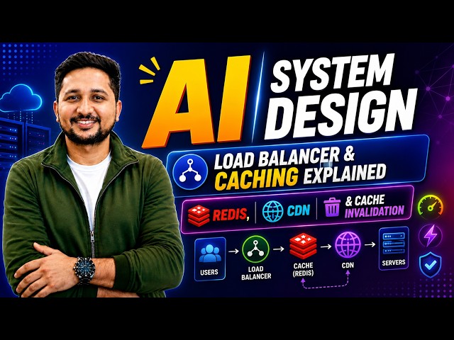 AI System Design | Load Balancer & Caching Explained | Redis, CDN & Cache Invalidation