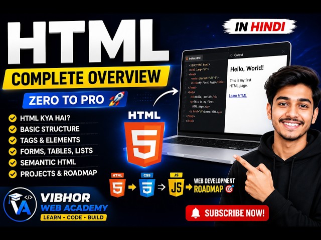HTML Complete Overview in Hindi 🚀 | HTML Kya Hai? | Beginners to Advanced