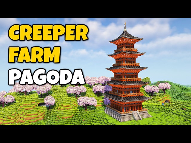 Creeper Farm Pagoda | Minecraft Tutorial [Java Edition]