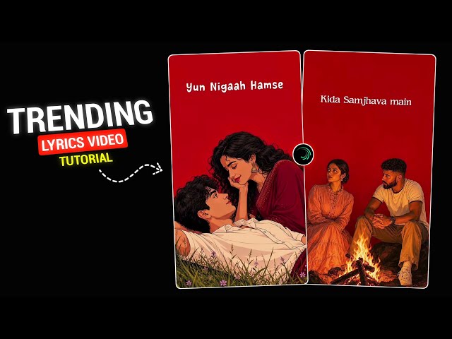 How to Make Red Background Lyrics Videos | Red Background Couple Lyrics Video Editing